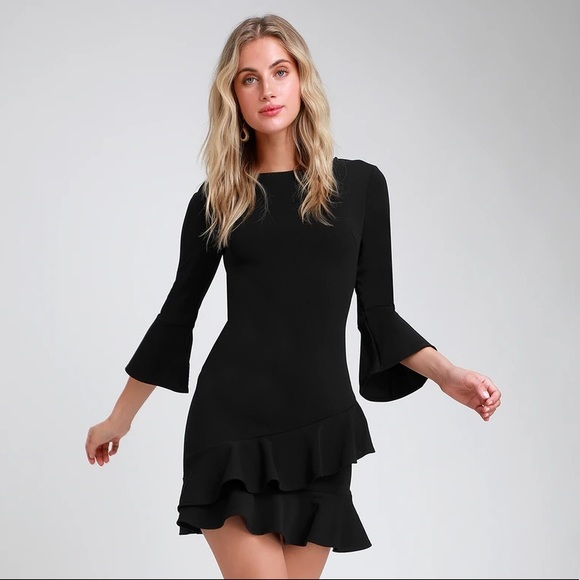 Lulus Dresses & Skirts - Lulus Black Ruffled Bodycon Dress